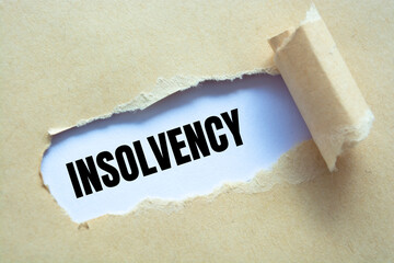 Text sign showing insolvency