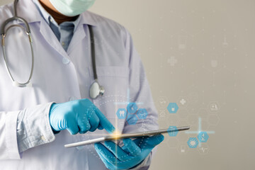 clinic research medical record healthcare and network connection interface medical technology clinical study