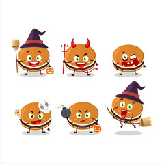 Halloween expression emoticons with cartoon character of dorayaki