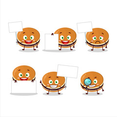 Dorayaki cartoon in character bring information board
