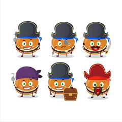 Cartoon character of dorayaki with various pirates emoticons