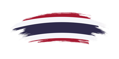 Obraz premium Artistic grunge brush flag of Thailand isolated on white background