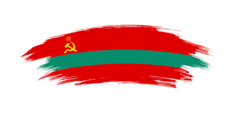 Artistic grunge brush flag of Transnistria isolated on white background