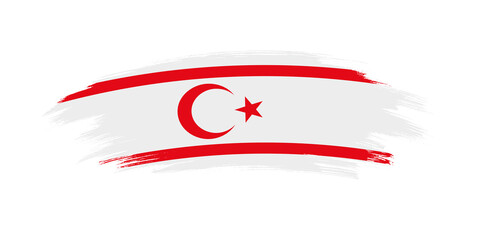 Artistic grunge brush flag of Turkish Republic of Northern Cyprus isolated on white background