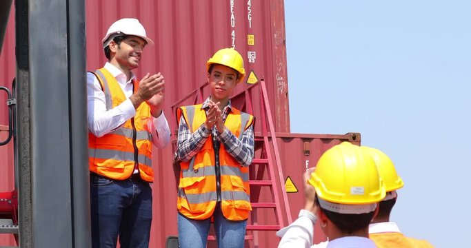 Hispanic man worker protest leader speaking with protester in workplace factory. Activist and leader