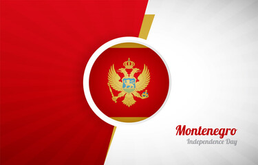 Happy independence day of Montenegro greeting background. Abstract Montenegro country flag illustration