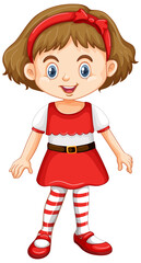 Cute girl in christmas costume cartoon character
