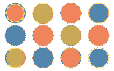 丸型・円形のシンプルなフレームセット　レッド・ブルー