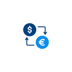 Money exchange flat icon vector for web, computer and mobile app