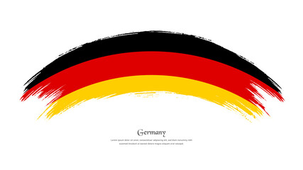 Flag of Germany in grunge style stain brush with waving effect on isolated white background