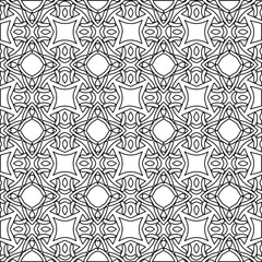  Geometric vector pattern with Black and white colors. Seamless abstract ornament for wallpapers and backgrounds.