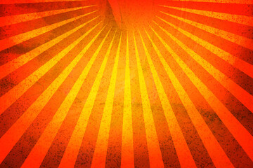 Retro groovy sunburst background pattern in 60s hippy style grunge textured vintage color palette of blue orange red beige and brown in spiral or swirled radial striped starburst retro groovy sunburst