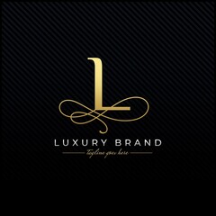 Initial L Luxury Letter Logo Design , Elegance Wedding Initial Monogram