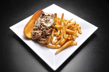 Philly Cheesesteak and French Fries