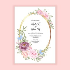 Beautiful flower invitation card template