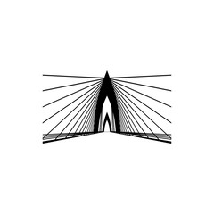 Silhouette of Suspension Cable Mohammed VI Bridge Morocco African