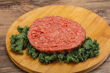 Raw beef burger cutlet for burger