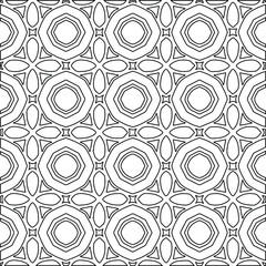  Geometric vector pattern with Black and white colors. Seamless abstract ornament for wallpapers and backgrounds.