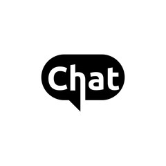 Talk Bubble Speech Icon, Chat on Line Symbol Template, Dialogue Balloon Sticker Silhouette