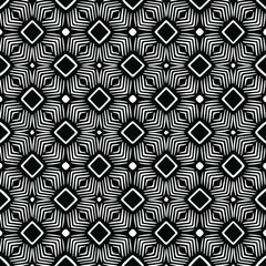  Geometric vector pattern with Black and white colors. Seamless abstract ornament for wallpapers and backgrounds.