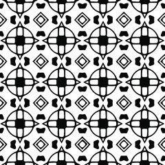  Geometric vector pattern with Black and white colors. Seamless abstract ornament for wallpapers and backgrounds.