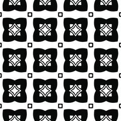  Geometric vector pattern with Black and white colors. Seamless abstract ornament for wallpapers and backgrounds.