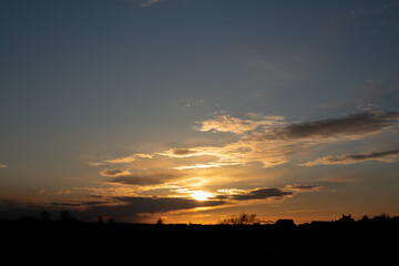 Colourful sunset in Derbyshire, UK