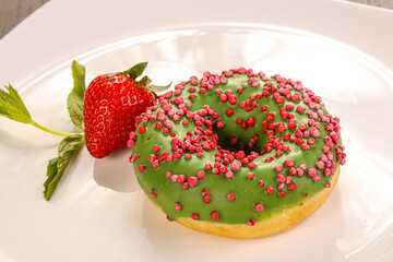Glaze cundy donut with chocolate