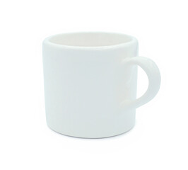 Empty white ceramic coffee cup, Cut out with clipping path, Isolated on white background
