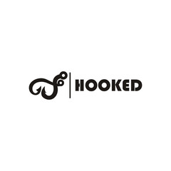 hooked logo design illustration