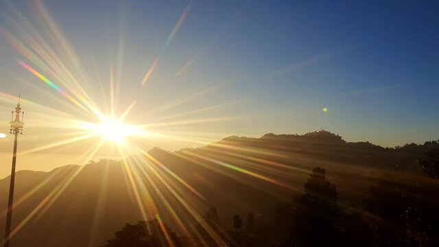 Mussoorie sun Uttarakhand 'winter line' is visible on the western horizon in the evening from mid-October to January. Sun sets