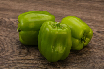 Green sweet bell pepper heap