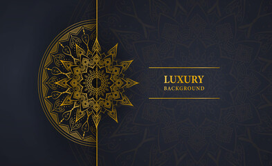 Mandala luxury background with golden color, gold luxury mandala design, print for mandala, banner, flyer, poster, brochure, leaflet, Arabic, Islamic, east, style