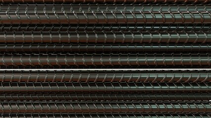 steel rebar background - isolated conceptual industrial 3D illustration