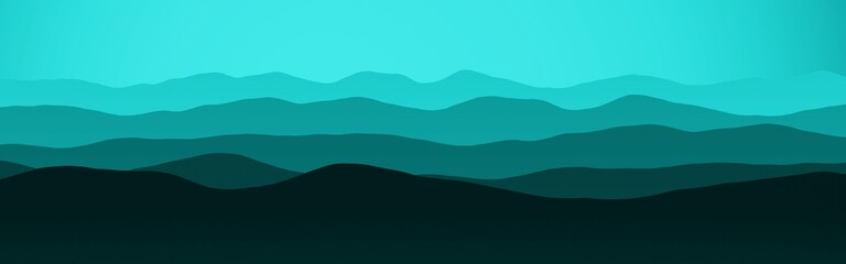 creative light blue mountains slopes in sunset time computer graphics background or texture illustration