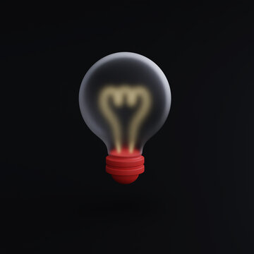 3d render lightbulb isolated on black background.