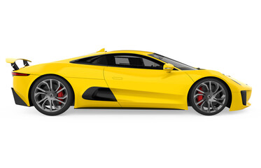 Yellow Sport Car Isolated