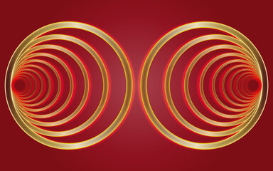 背景素材　綺麗なリングの模様　赤色バック