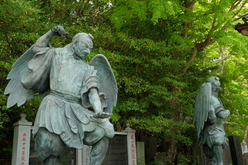 Tengu statue. Mt. Takao is a mountain with an altitude of 599m in Hachioji, Tokyo. It has long been regarded as a sacred mountain for Shugendo.