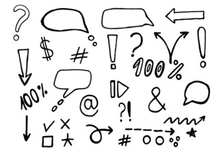 set of hand drawn icons