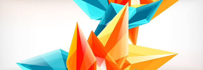 Vector 3d triangles and pyramids abstract background for business or technology presentations, internet posters or web brochure covers