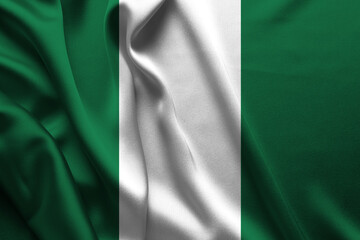 National flag of Nigeria, closeup