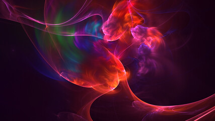 3D rendering abstract colorful fractal light background