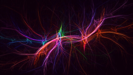 3D rendering abstract colorful fractal light background