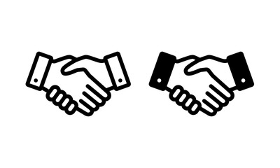 Fototapeta premium Handshake line icon, Handshake Symbols Vector