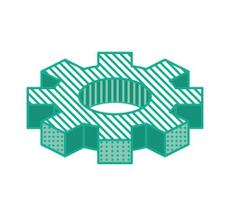 Obraz premium Gear Isolated on White. Outline Isometric Icon for Infographic, Website or App.