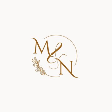 MN Initial Wedding Monogram Logo