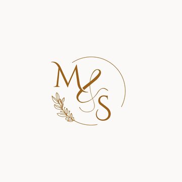 MS initial wedding monogram logo