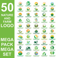 set of farming logo , set of nature vector