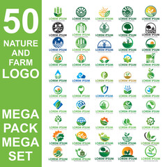 set of farming logo , set of nature vector